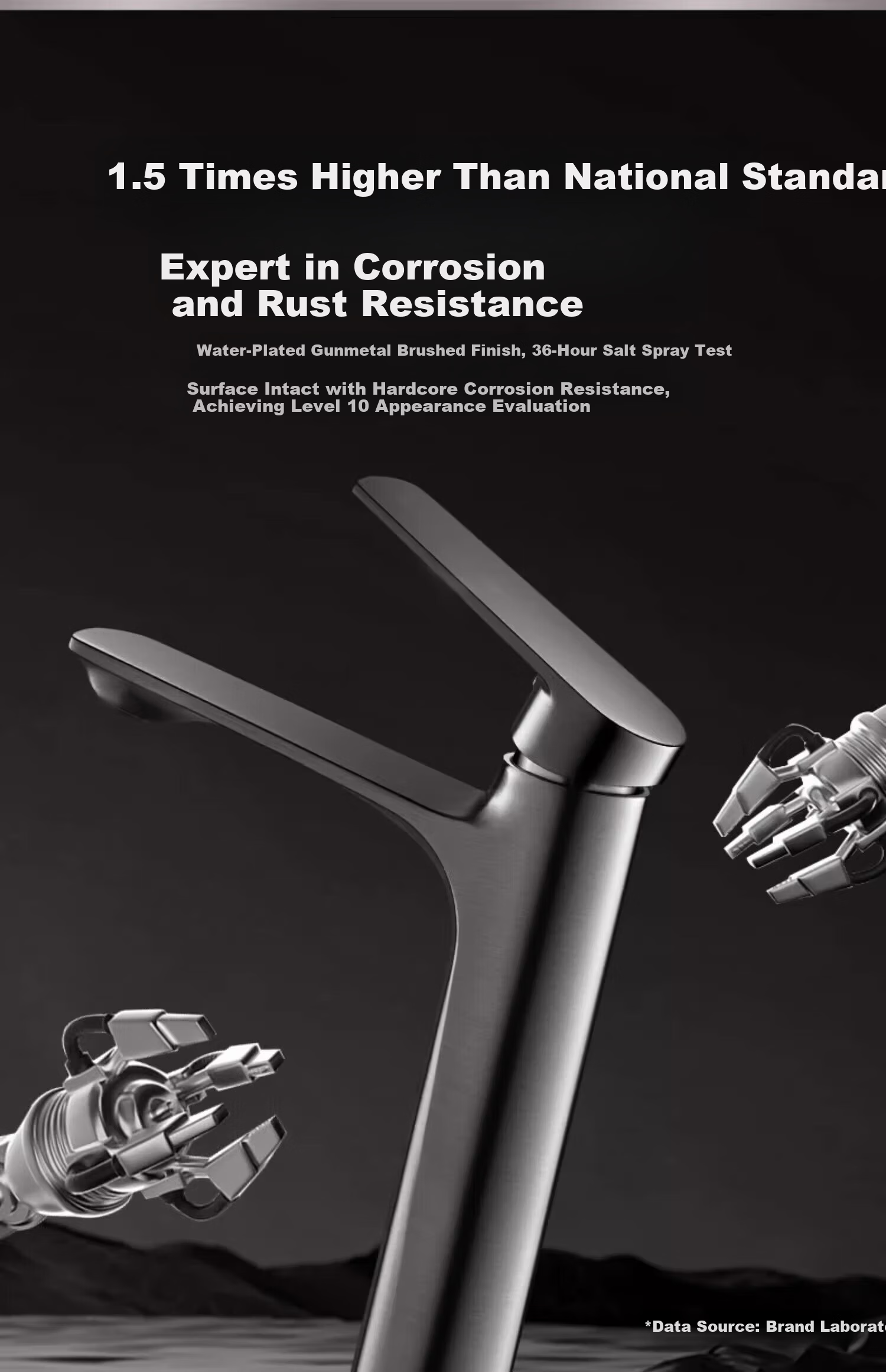 IVORPO German Basin Faucet Bathroom Washbasin Sink Splash-proof Single Cold Water Tap 19
