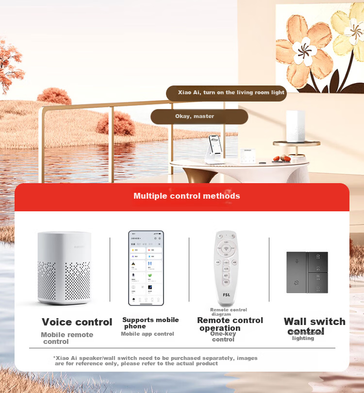 Foshan Lighting Ceiling Lamp Living Room Modern Minimalist Eye-Care LED Mijia Smart Control 150W Crescent Moon 11