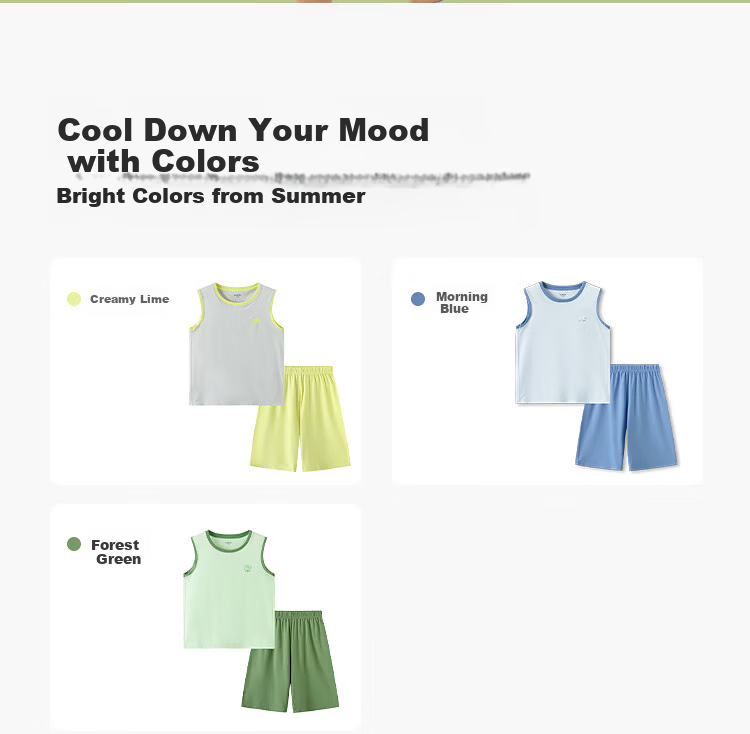 Balabala Boys Sleeveless Vest Set Summer Air-Conditioned Children's Pajamas Toddler Baby Homewear Big Kids Sleeveless 10