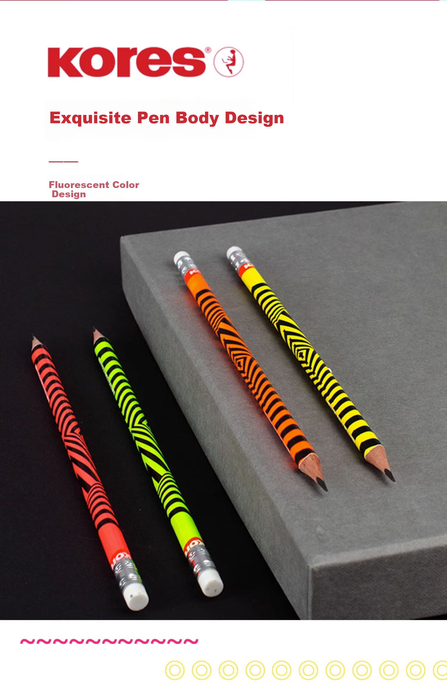 KORES Europe Kores HB Non-Toxic Pencil for Primary School First Grade Fashion Cartoon Writing Sketching Graphite Pencil Dream Series 12-Pack 92802 9
