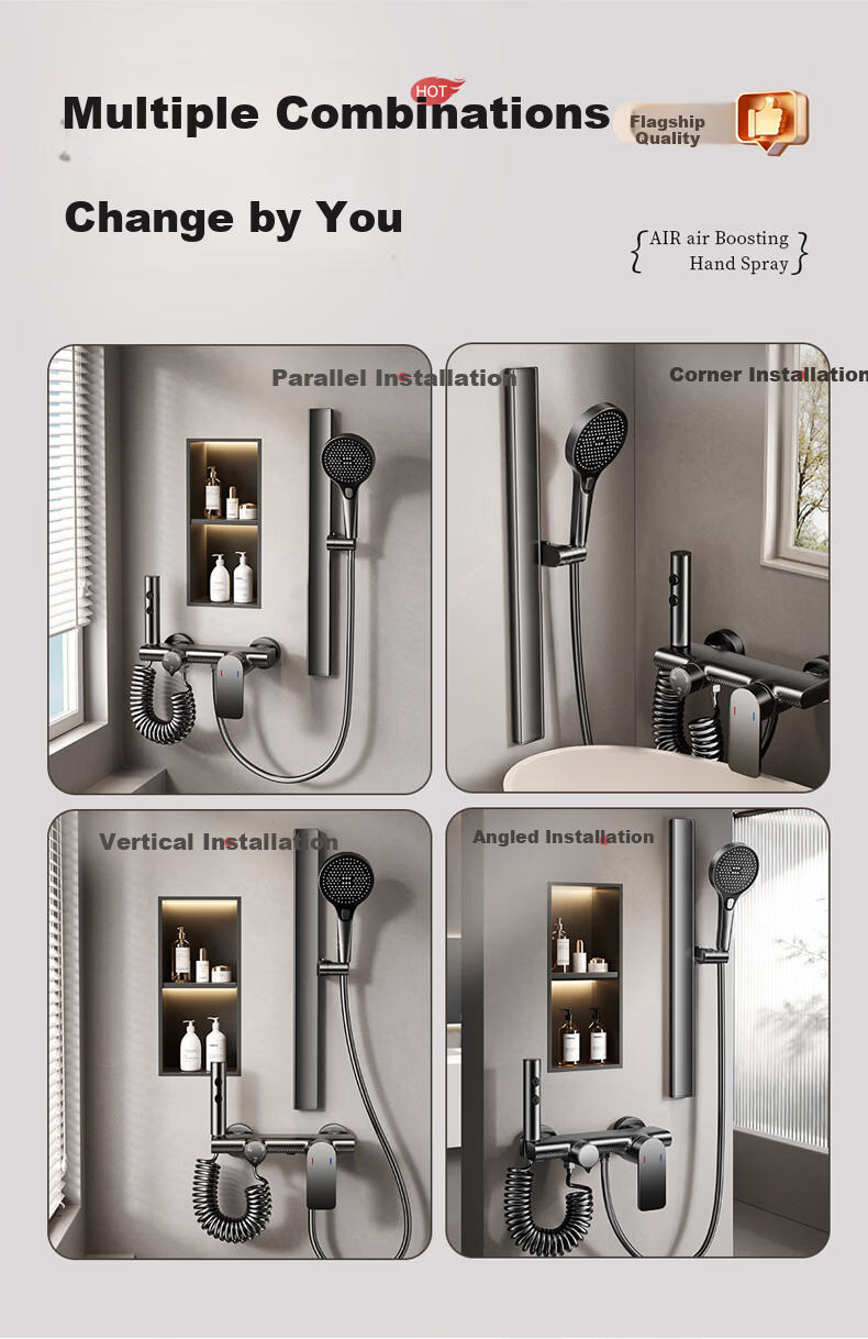 IVORPO [Germany] Shower Set Complete Integrated Automatic Descaling Bathroom Hot and Cold Pressurized Shower Head 14