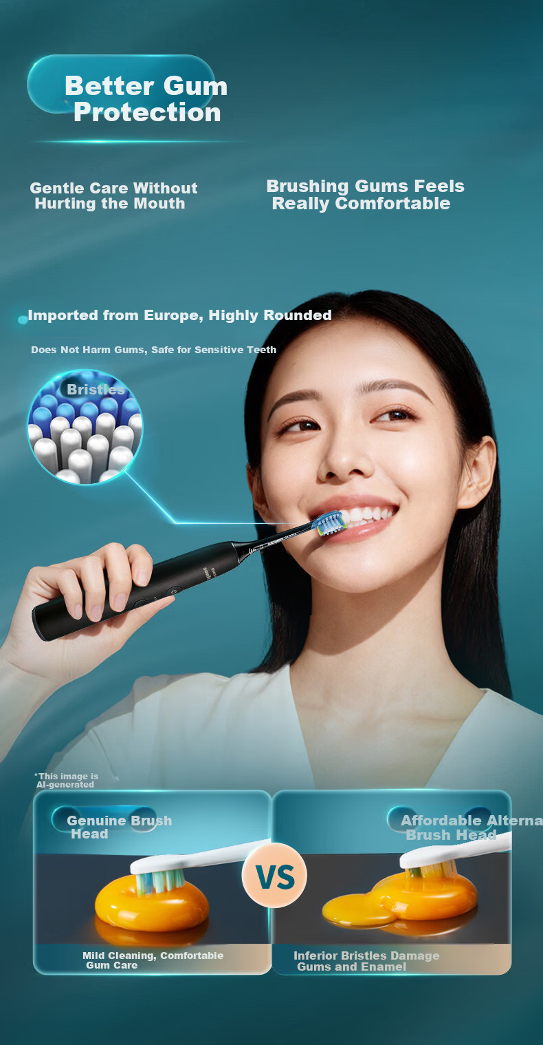 PHILIPS Electric Toothbrush Heads SmartClean C3 Clean Brush Type Official European Import Compatible with DiamondClean 7/7Pro/9/9Pro/AI Series Handles 4-Pack HX9044/85 White 6