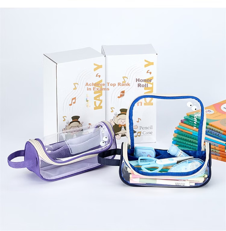 KALA·Y Elementary School Pencil Case Large Capacity Cute Transparent Pencil Box for Boys and Girls Simple Gift Box 7