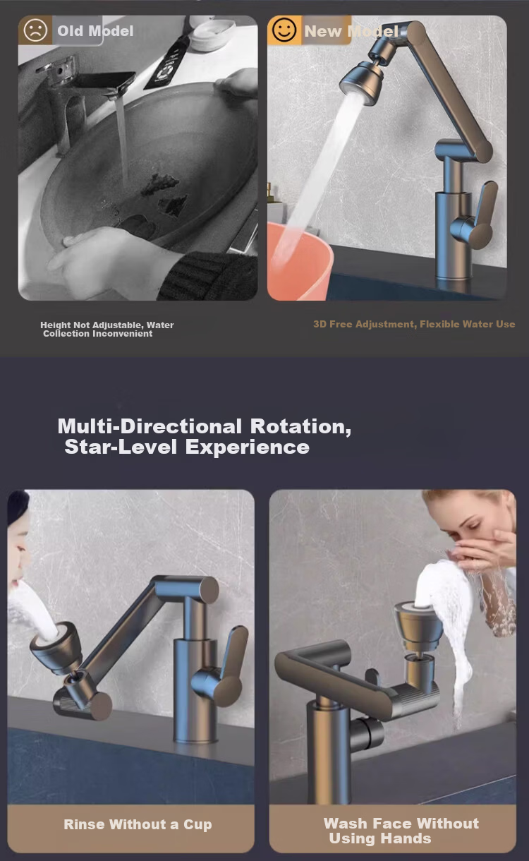 IVORPO German Basin Faucet Bathroom Sink Faucet Washbasin Mixer Hot and Cold Water Two-in-One 5