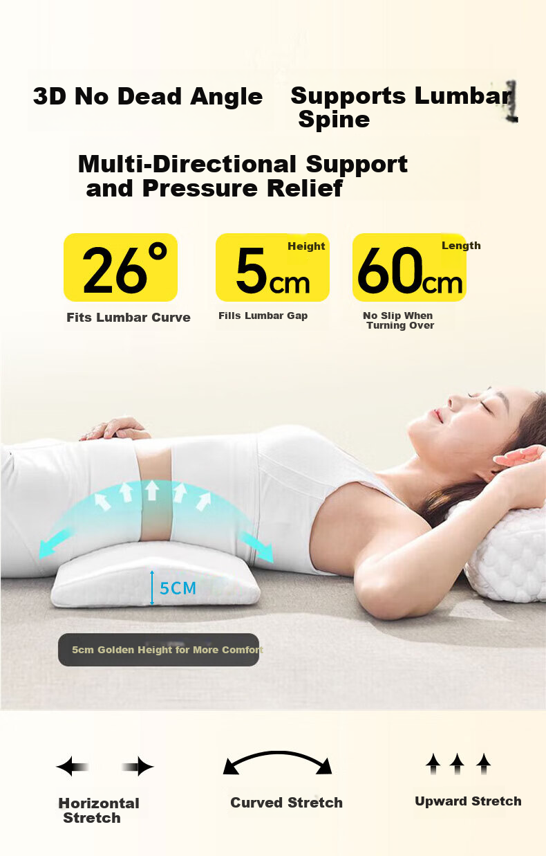 Zhunhang Lumbar Support Pillow Waist Cushion Sleeping Bed Lumbar Pad Maternity Lumbar Disc Herniation Flat Back Support 10