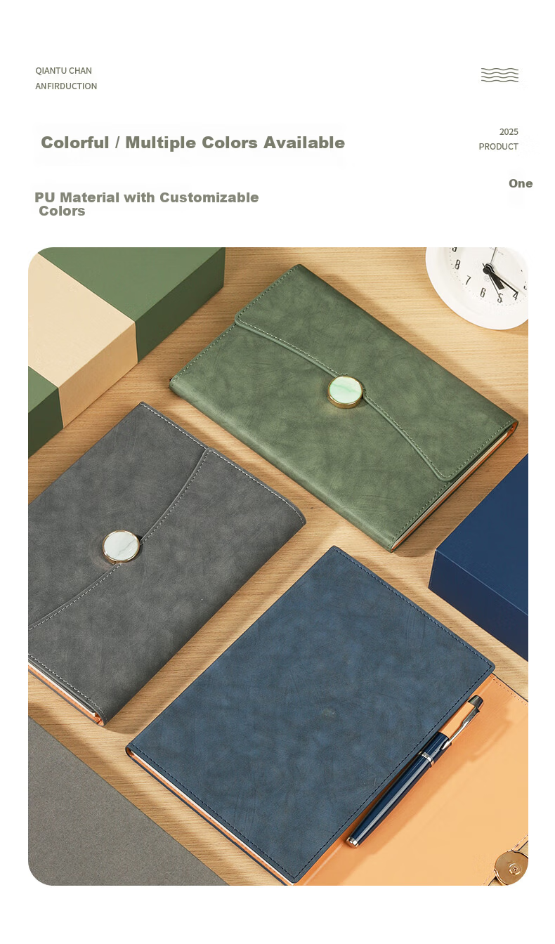 Wen'ao A5 Business Leather Notebook High-Quality Diary Gift School Supplies Work Meeting Stationery Gift Box Set 7