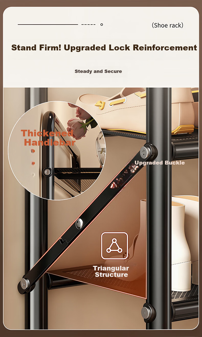 Yaoying Shoe Rack Home Multi-layer Foldable Shoe Cabinet Small Apartment Shoe Storage Organizer YJ23 Black 4 Layers 50cm 11
