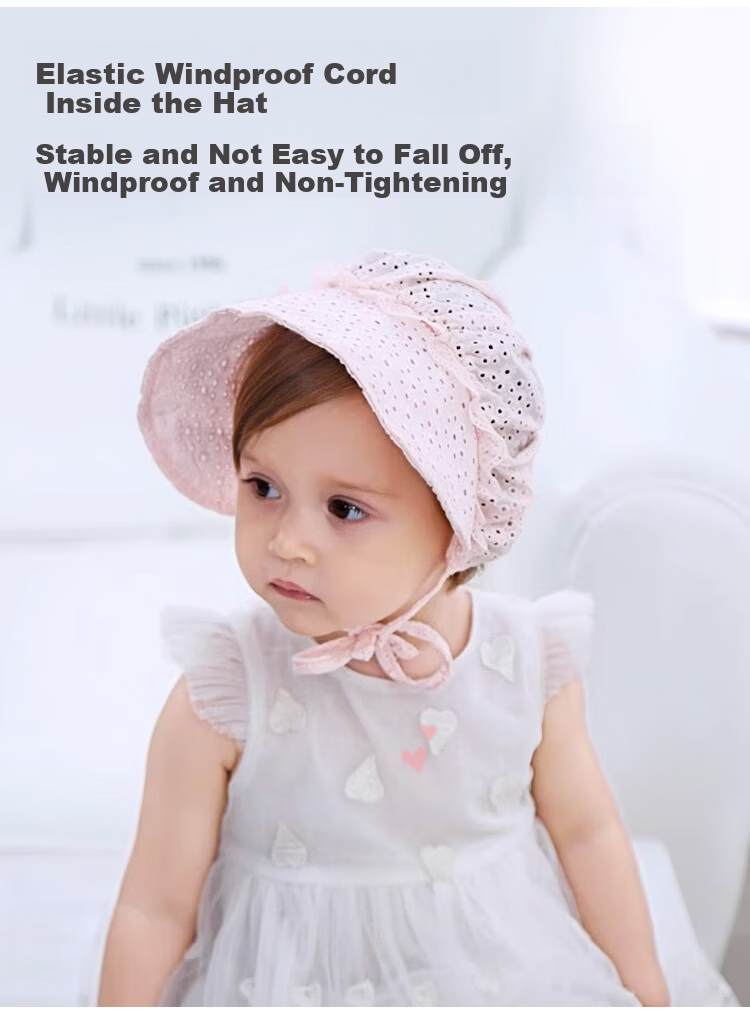 9i9 Baby Princess Style Summer Sun Protection Mesh Breathable Beach Hat for Girls F33 Pink 8
