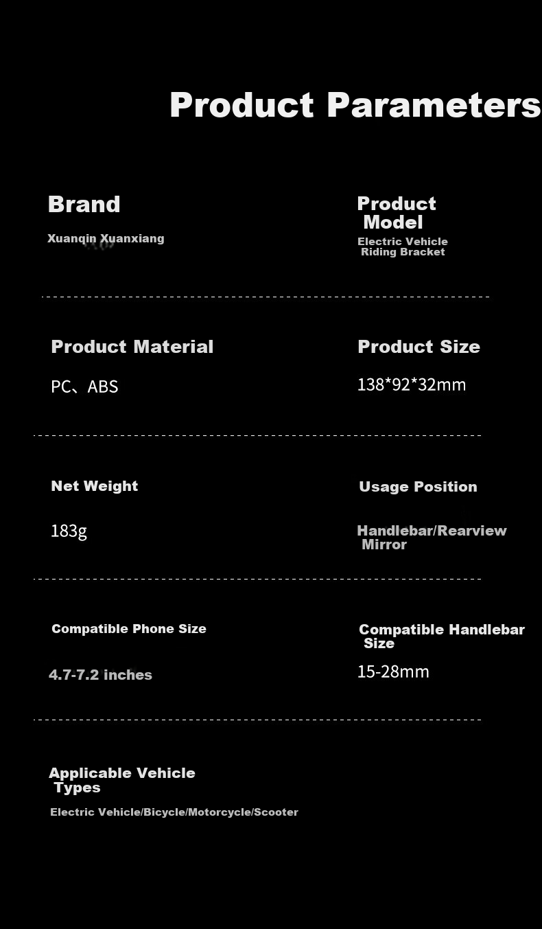 Xuanqin Xuanxiang Electric Bike Phone Holder Universal Battery Bicycle Delivery Navigation Riding Motorcycle Anti-Shake Anti-Drop Phone Mount 15