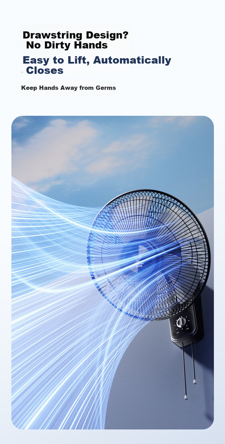 DIAMOND Wall-Mounted Oscillating Fan Home Living Room Wall Fan Industrial High-Power Wall-Mounted Fan for Dormitory Restaurant School Shop ZM 5