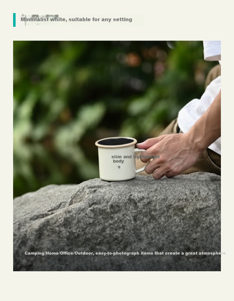 LATELIER GRAND CRU 350ml Enamel Single Handle Coffee Mug 5
