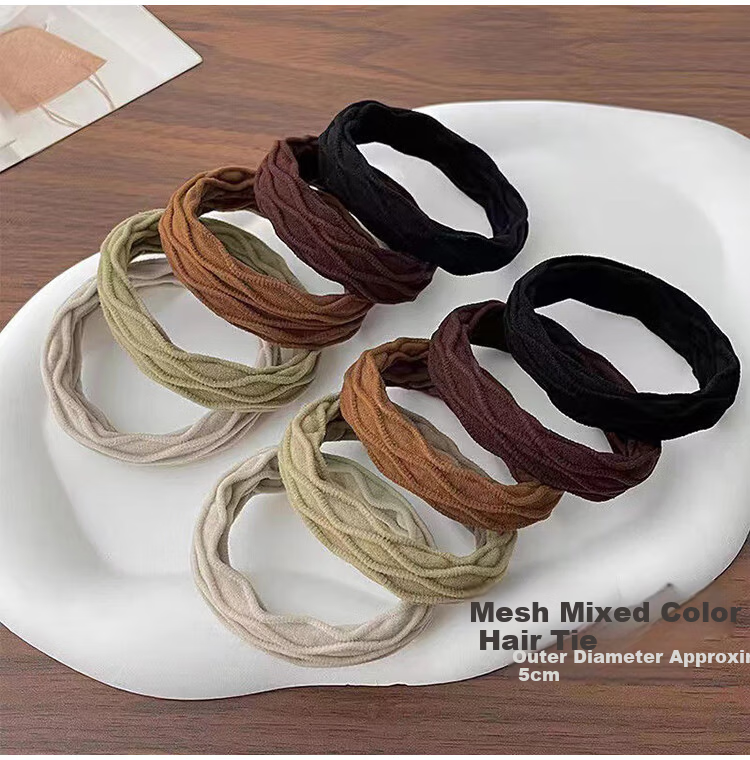Yefili 10-Pack High Elasticity Simple Hair Ties for Bun and High Ponytail Durable Hair Bands for Women and Students 6