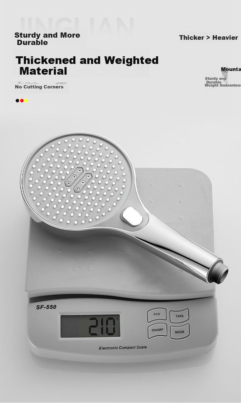 JROR [Germany] Shower Head Set Bathroom High-Pressure 3-Mode Shower Head with Hose 15