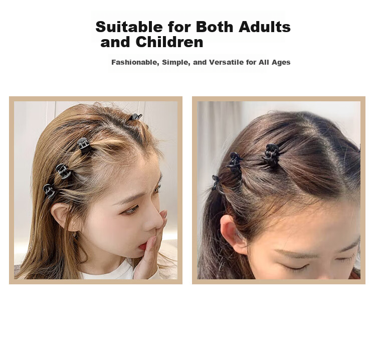 MEIFUYU Black High Ponytail Hair Claw Clip 10-Piece Set Small Pumpkin Clips Shark Clips for Back of Head WH7247 6