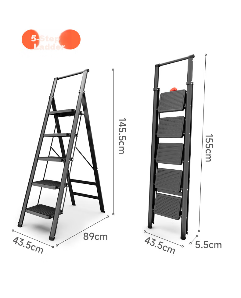 Aopeng Household Ladder Three-Step Folding Ladder Indoor Multifunctional Staircase Thickened A-Frame Single-Side Engineering Ladder 17