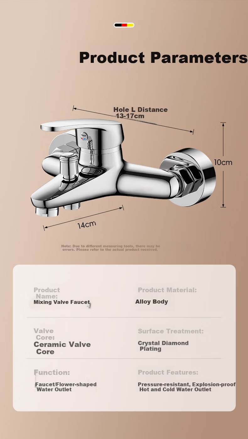 HOMK German Shower Faucet Mixer Valve Bathroom Hot and Cold Water Mixer Valve Bath Mixer Valve 11