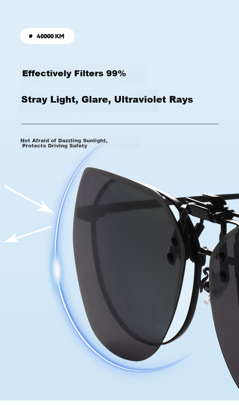Kosu Polarized Clip-On Sunglasses Cherry Blossom Pink Clip-On Driving Glasses UV Protection Polygonal for Myopia 8