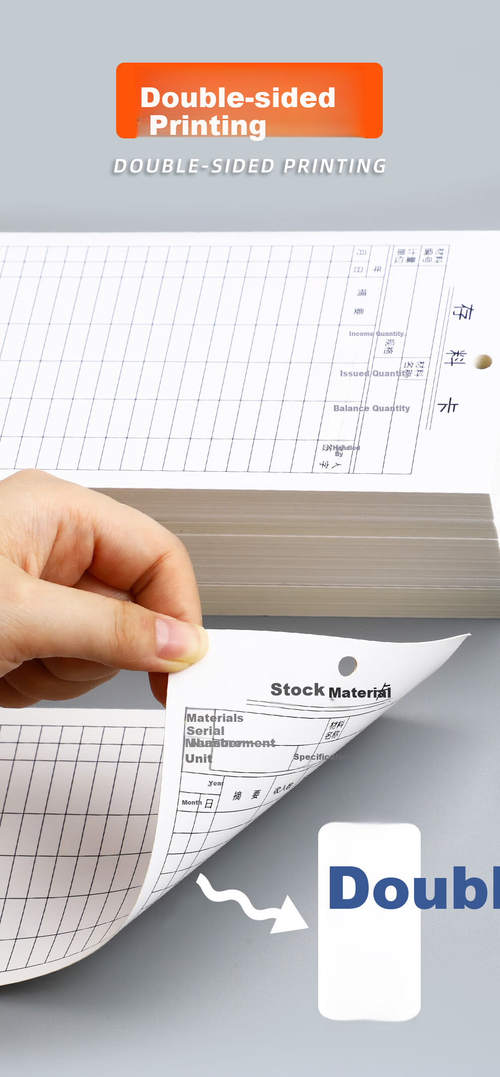 Langjie Double-Sided Printed Inventory Card Warehouse Stock Card Material Storage Card Warehouse Management Record Card In-Out Material Card Customizable 4