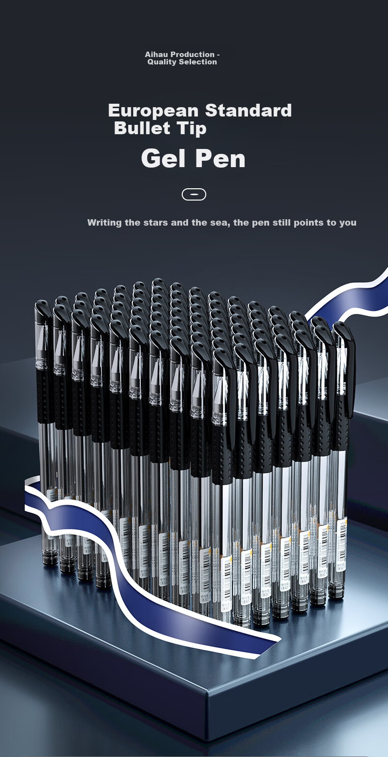AIHAO 0.5mm Gel Ink Pen Bullet Tip Business Office Water-Based Pen Meeting Student Exam Black Pen 832 1