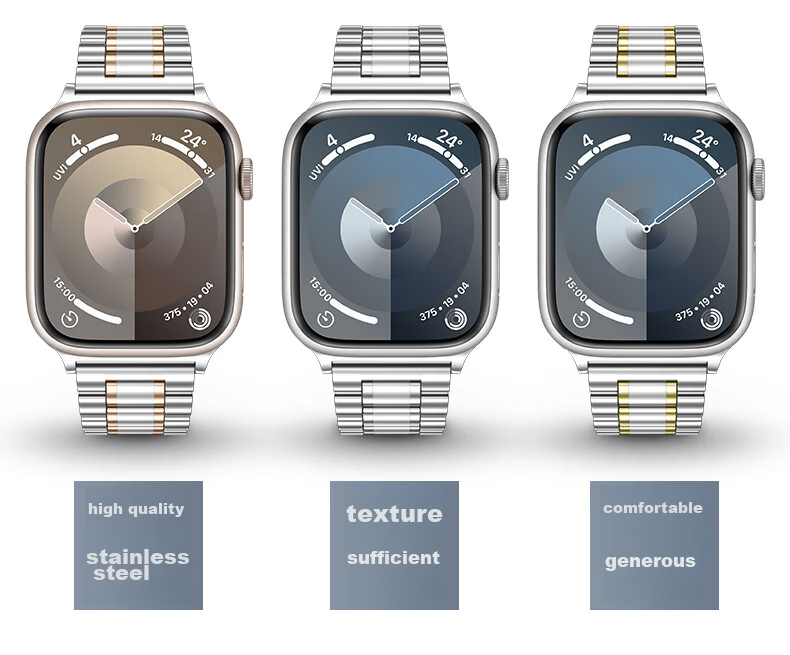 Binghong Compatible with Apple Watch Bands for Apple Watch Series 12, 10 Ultra, 11 Ultra, 3, 4, 9, 8 SE 3, Metal And Stainless Steel Strap for Men And Wome 2