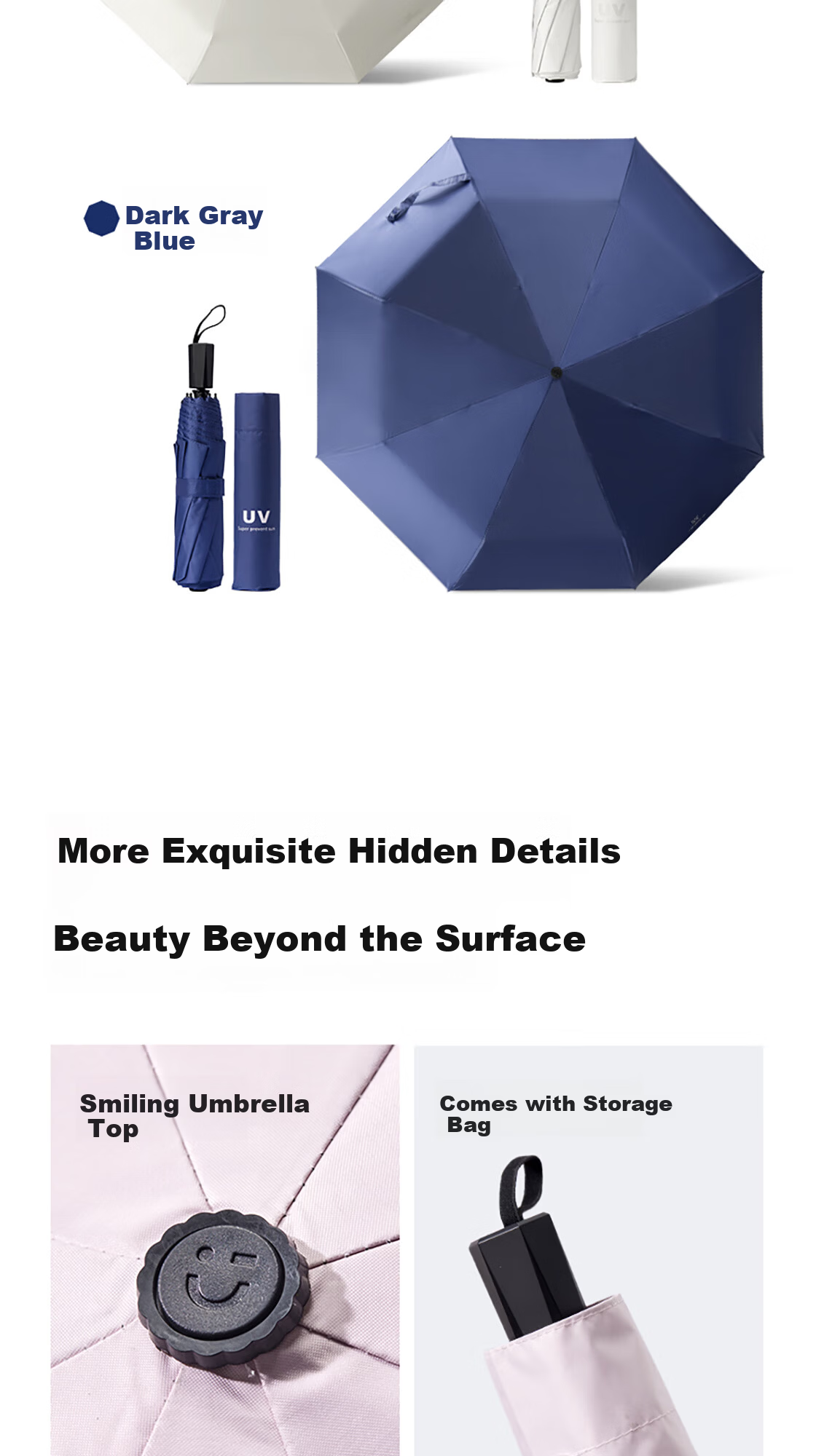 MINISO Titanium Silver Series UV Protection Three-Fold Umbrella Purple 6