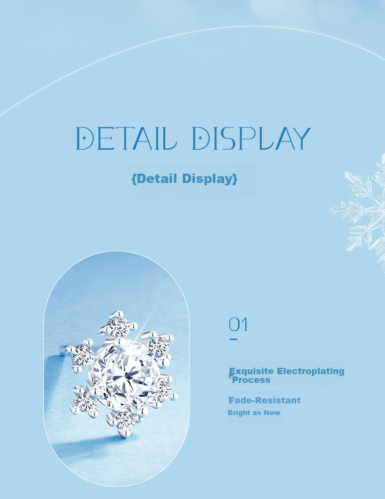 GLTEN Snowflake 999 Pure Silver Earrings Women's Studs Hoops Luxury 2026 New Birthday Gift for Girlfriend Wife 7