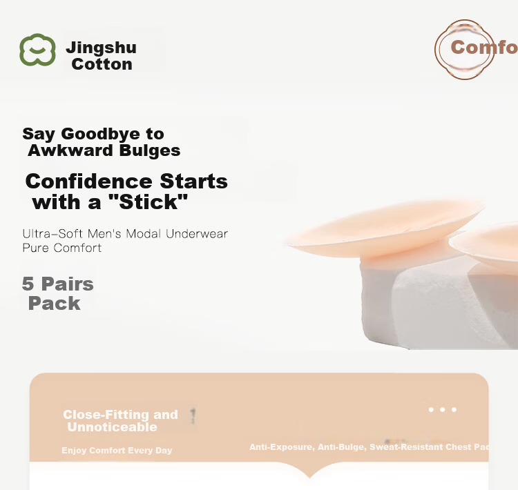 Jingshuran JD Private Label Shu Invisible Silicone Anti-Sweat Invisible Nipple Covers Round Skin Color 5 Pairs 1