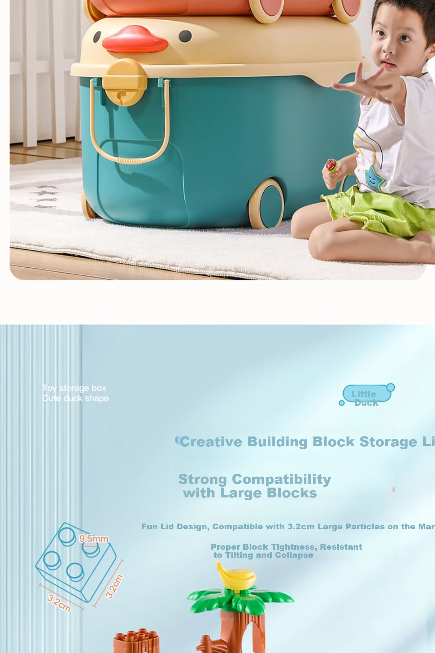 OLA XIANG Children's Toy Storage Box Large Capacity Plastic Household Organizer Snack Storage Container Baby Clothes Storage Box 4