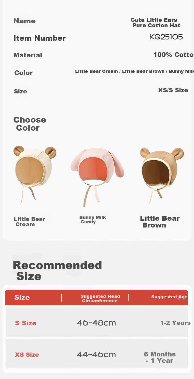 Kocotree KK Tree Baby Hat Autumn Winter Infant Toddler Warm Windproof Cotton Ear Protection Cartoon Hat 3