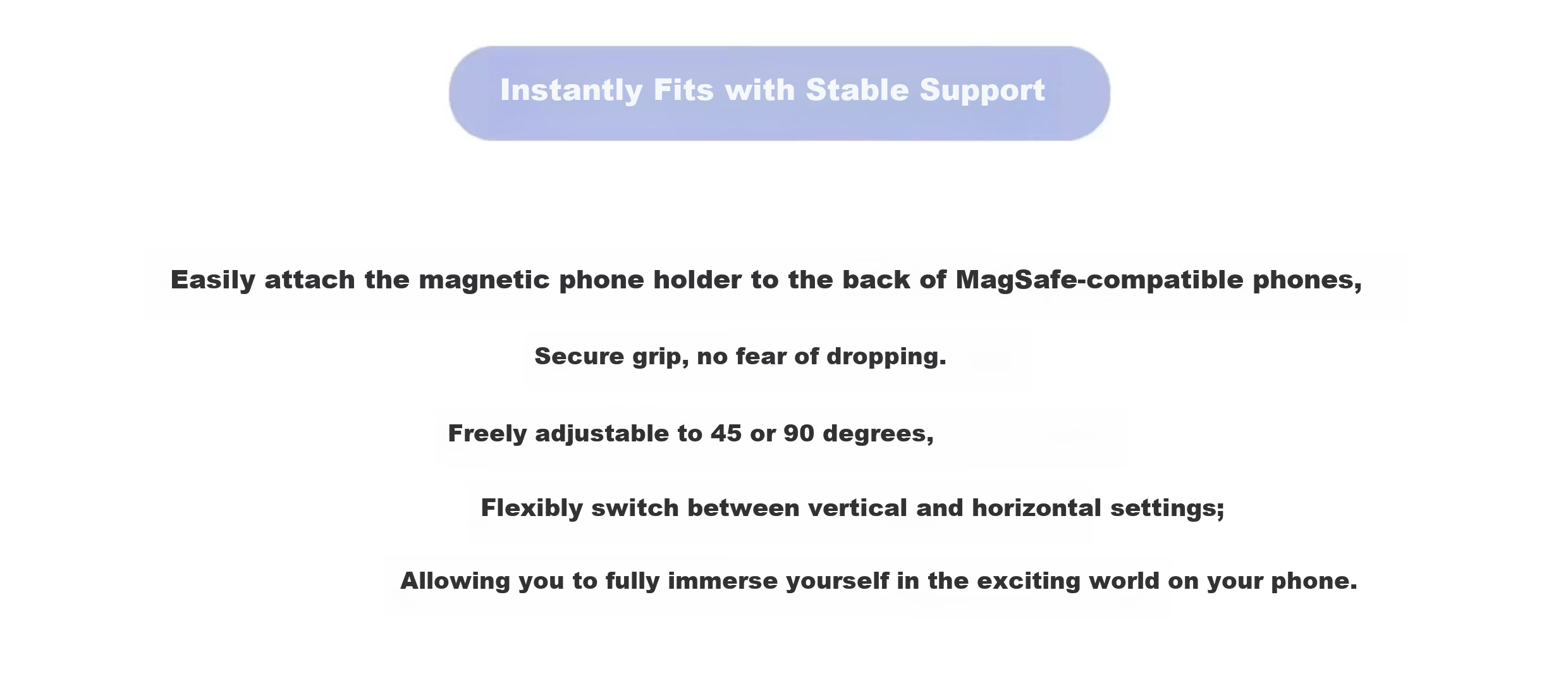 CASETIFY Solid Color Wave Phone Stand/Magnetic Stand White/Gravel White/Soft Mist Purple/Honey Purple/Vine Green Magsafe Universal Phone Mist Purple Magnetic Stand 8