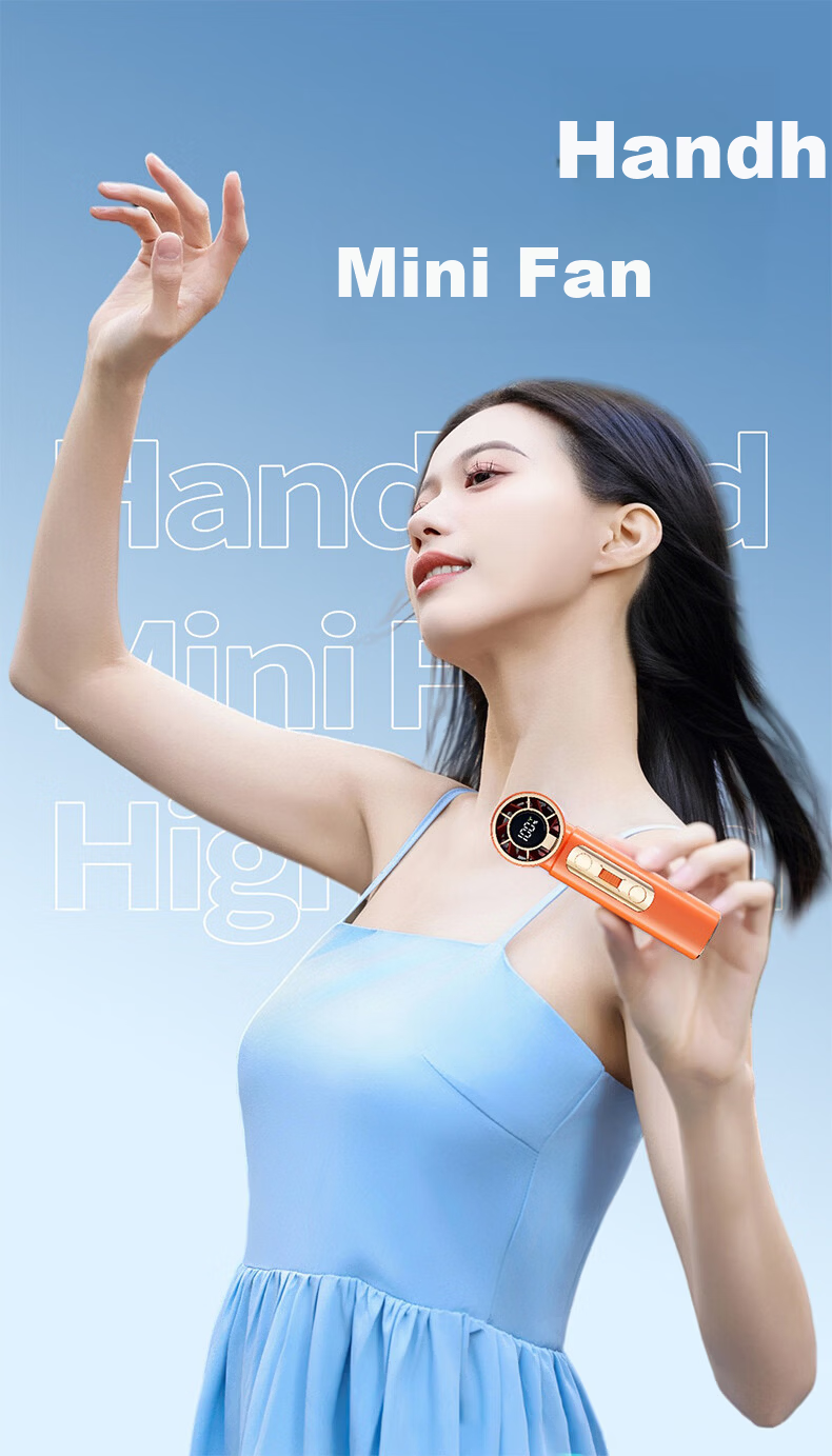 Jilitian Handheld Mini High-Speed Energy-Saving Portable Fan with Night Light 2000mAh Rechargeable Outdoor Dormitory Use 3