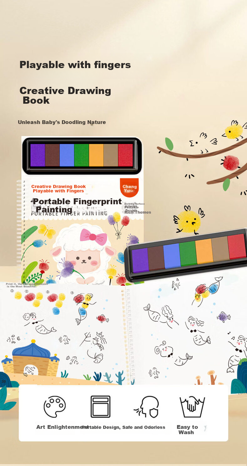 JEPPE Children's Foldable DIY Coloring and Drawing Book for Ages 3-6, Art Sketchbook, Boys and Girls Children's Day Gift 2