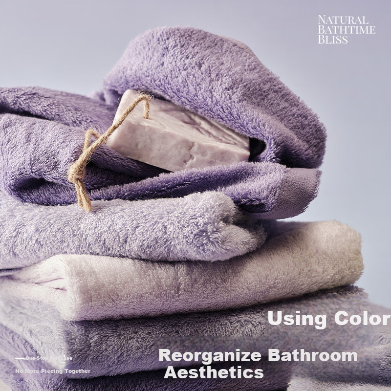 KRRAMEL Ice Cream Towel 100% Pure Cotton Absorbent Lint-Free Adult Bath Face Towel Taro Purple