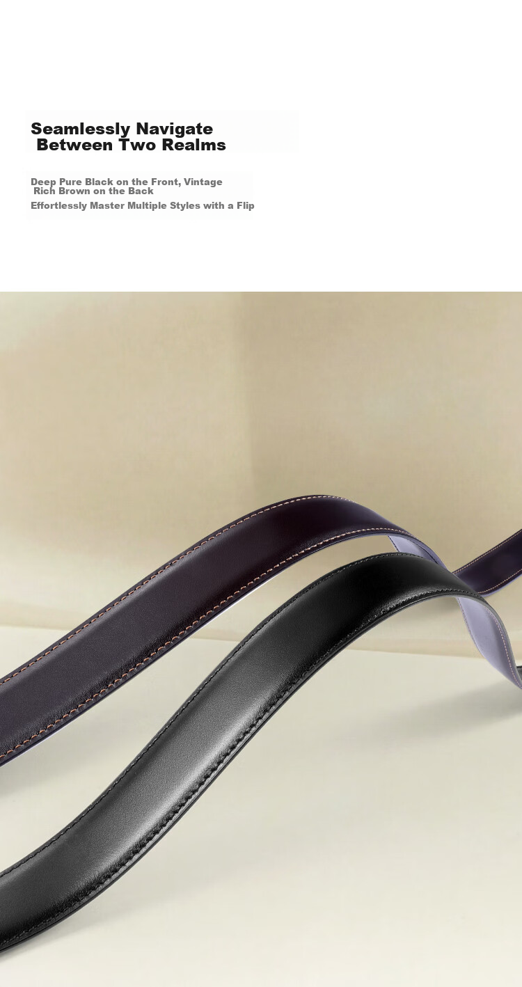 JD Original Genuine Leather Belt, New Style 2026 Stainless Steel Buckle Belt for Men, Practical Birthday Gift for Husband Or Father, Size 120 2
