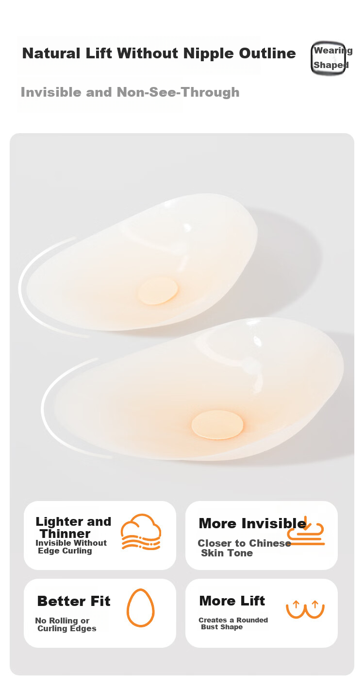 SBEAUTY 2.0 Water Drop Lifting Silicone Breast Pads 2026 New Women's Push-Up Large Silicone Anti-Protrusion Nipple Covers Large Water Drop 1 Pair 15