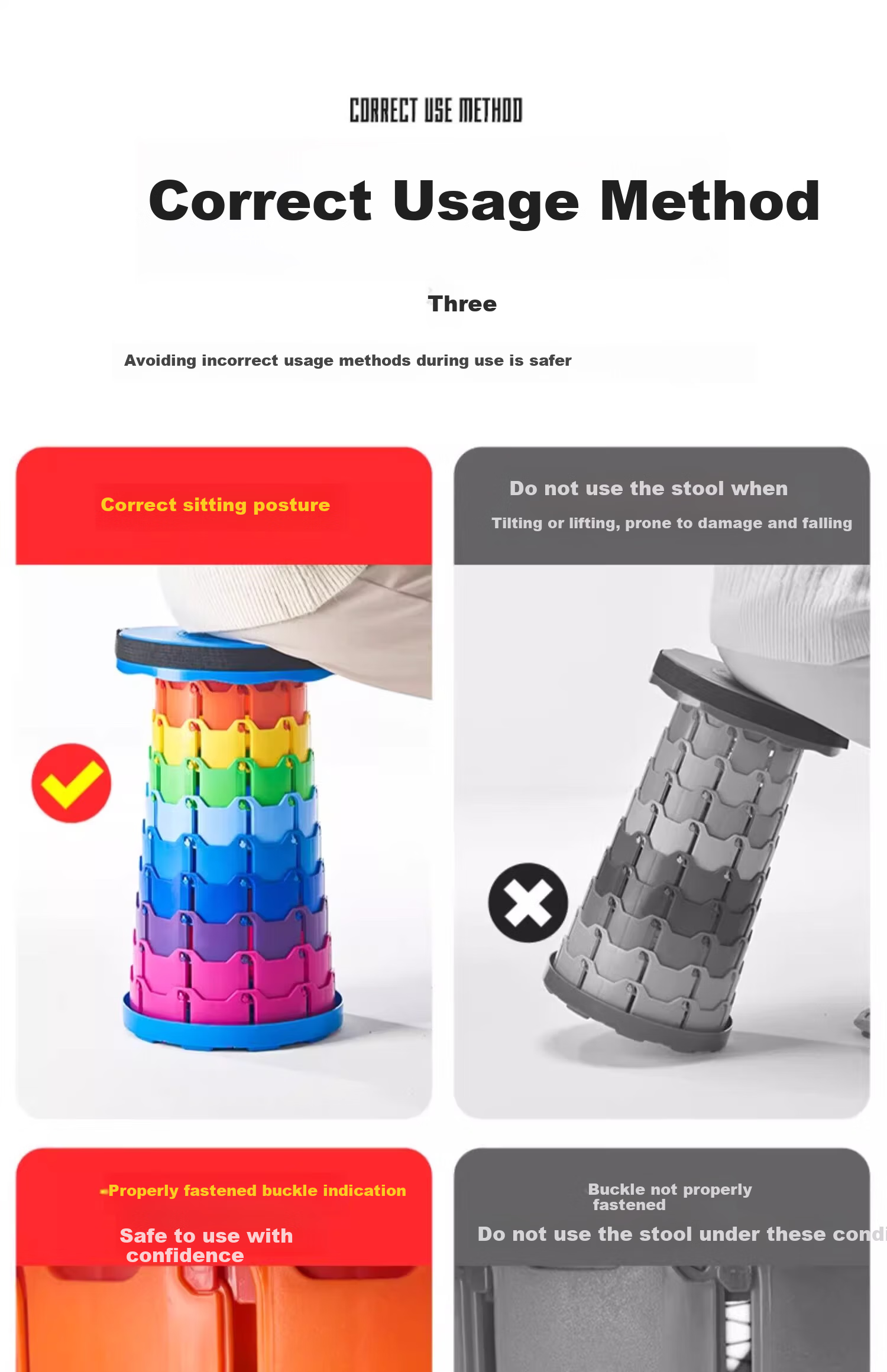 Huayin Xuan Folding Stool Portable Telescopic Adjustable Compact Stool Ultra-Light Queuing Fishing Outdoor Camping Chair 17