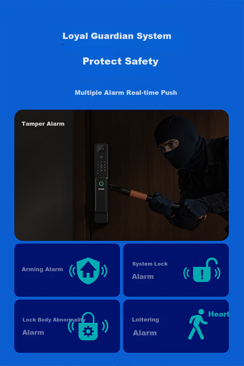 PHILIPS Fully Automatic Palm Vein 3D Facial Recognition Smart Door Lock Home Peephole Anti-theft Electronic Lock 301MFVP 7