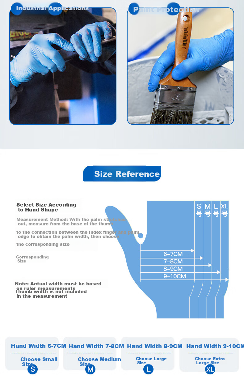 INTCO Disposable Nitrile Gloves Thickened Durable Food Service Household Kitchen Cleaning Dishwashing Size S Small 7