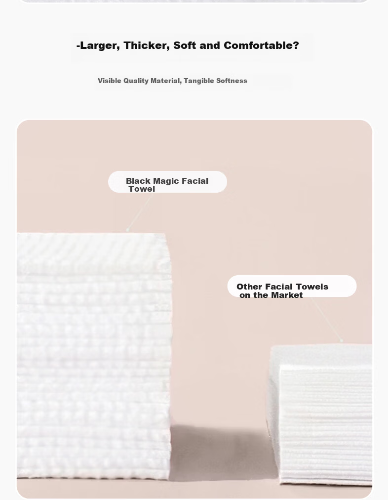 DAMAH DARK MAGIC Facial Cleansing Cotton Soft Towels Extra Large Thick Dual-Use Wet and Dry 80 Sheets*5 Packs (95g/m²) 20*20cm 12