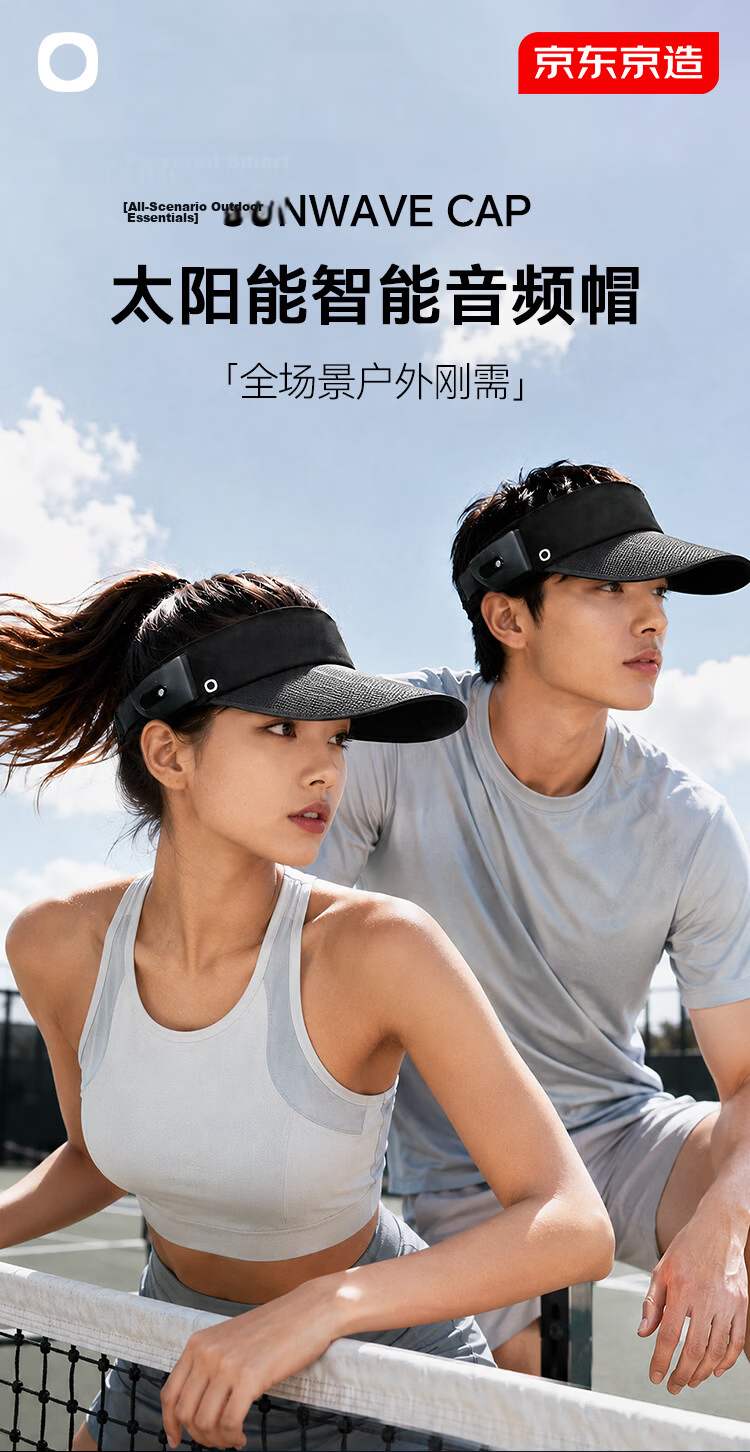 JD Jingzao Singing Hat Music Sunshade Hat Solar Rechargeable Bluetooth Speaker Sun Protection Hat Gift Box Set 1