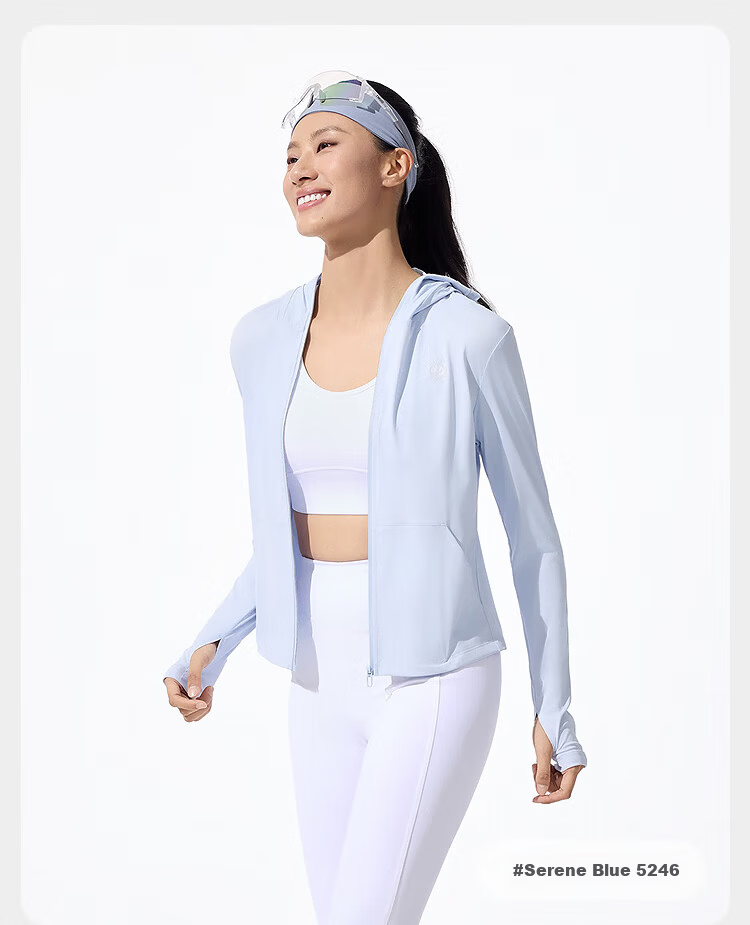 BOSIDENG Summer Women's National Standard Original Yarn Sun Protection UPF100+ Anti-UV Lightweight Outdoor Travel Jacket 17