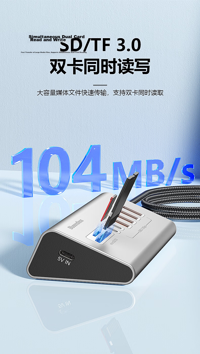 Lanshuo High-Speed USB Multi-Port Hub 10Gbps JD Self-Operated Laptop Desktop Splitter Desktop Type-C Docking Station Aluminum Alloy 1 Meter Cable 5