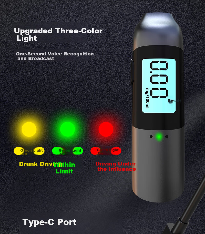 Baiyue Portable Alcohol Tester High-Precision Breathalyzer for Home and Car Use 6