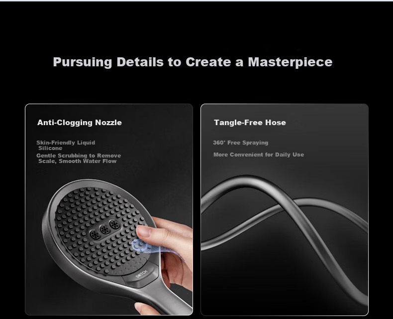 JOMOO Smart Thermostatic Digital Display Star Arc Rainfall Shower Head 26219-A74/HBS-1 35