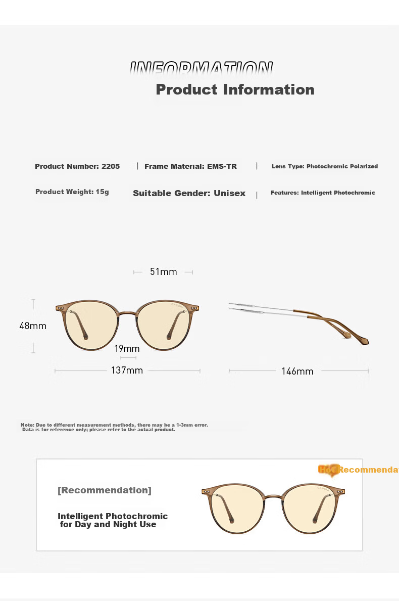 CAPONI Photochromic Night Vision Sunglasses for Women UV Protection Day and Night Driving Anti-Glare Polarized Sunglasses 20
