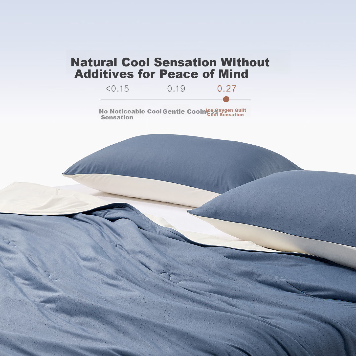 Luolai Home Textiles Class A Antibacterial Cooling Summer Quilt Ice Oxygen Deep Sleep Air Conditioning Quilt Washable Dark Blue 200*230cm