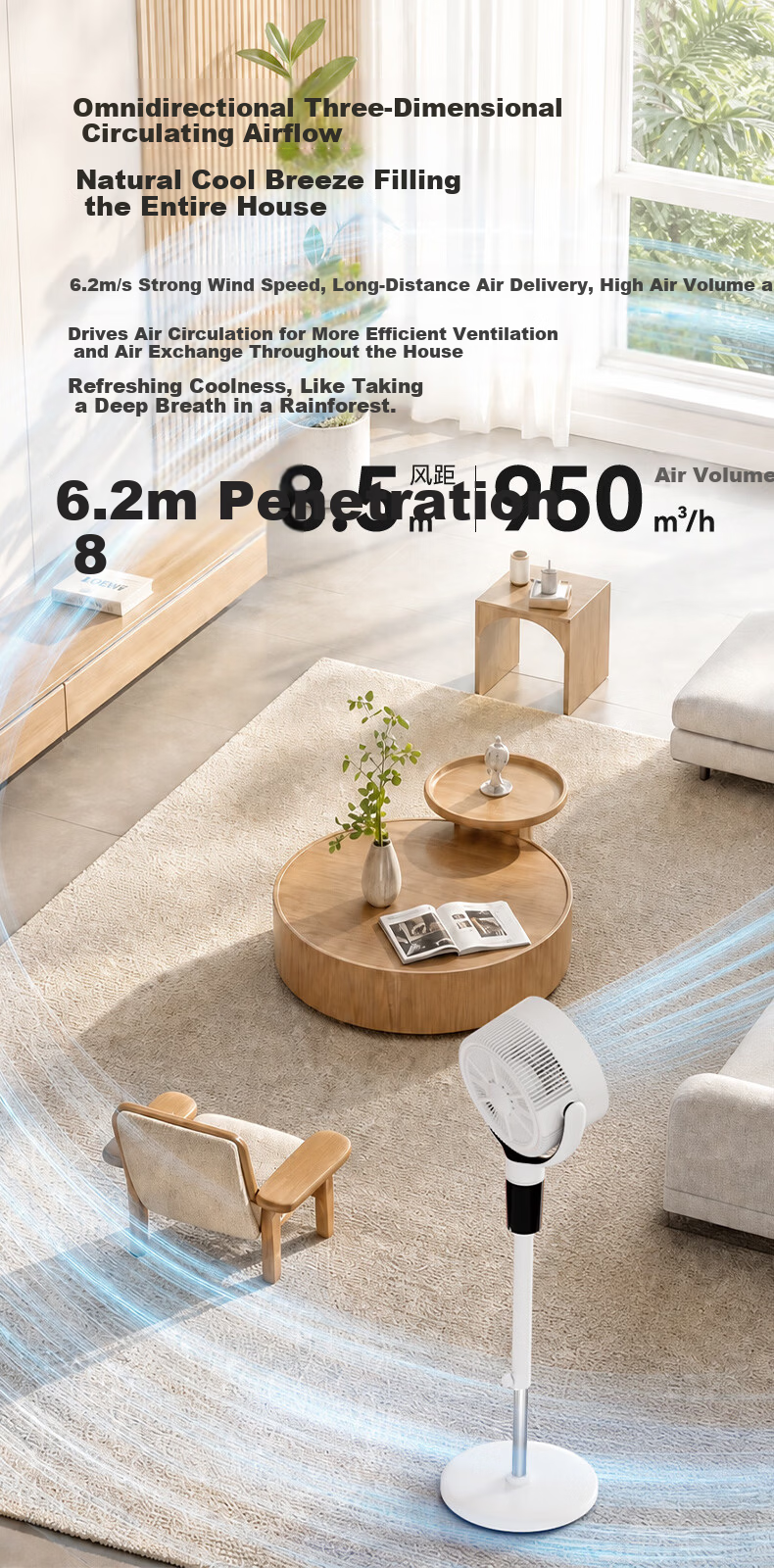 PHILIPS Air Circulation Fan Hurricane 99-Speed DC Inverter Floor Fan Home Quiet Automatic Oscillation Purification 3D Oscillation Table Fan High Wind Remote Control ACR3262CFD 3