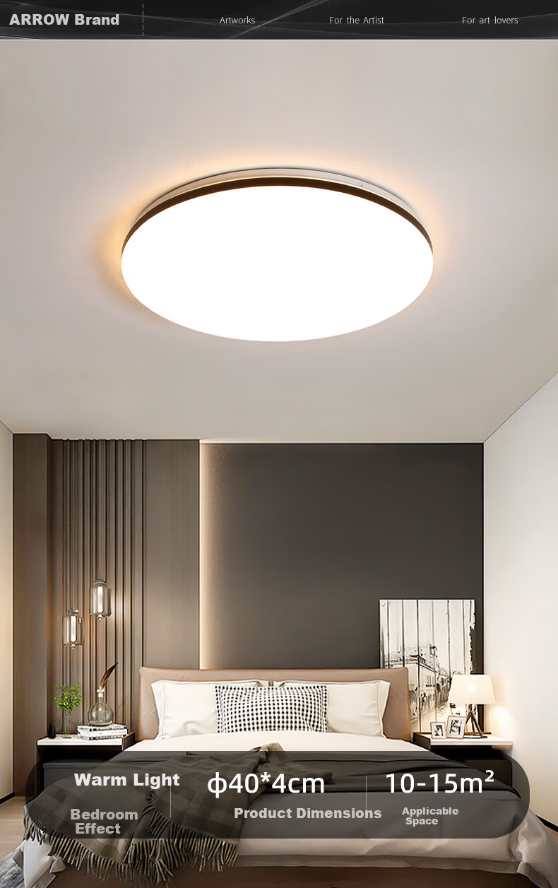 ARROW Arrow Pure Light Source Bedroom Ceiling Light Nordic Dining Room Balcony LED Lamp 4