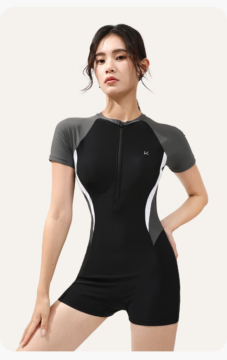 Keep Women's One-Piece Swimsuit 2026 New Professional Tummy Control Slimming Conservative Hot Spring Swimwear 12