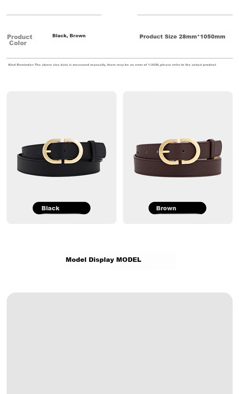 CARTELO Women's Leather Belt Denim Waist Belt Korean Style Fashion Versatile Pin Buckle Belt Birthday Gift for Girlfriend 10